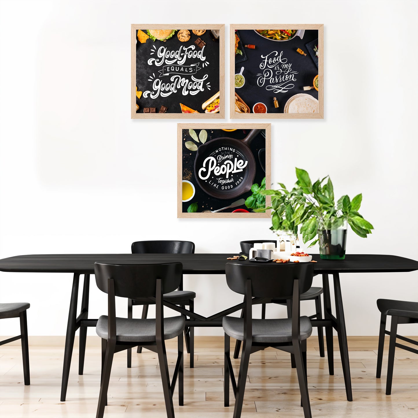 Good Food Quote Wall Frame Set of 3