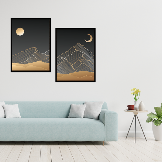 Golden Night Duo Wall Frame