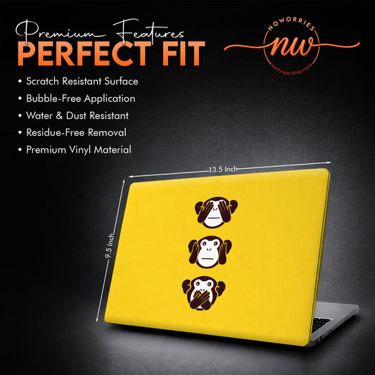 Muted Monkeys Yellow Vinyl Laptop Skin