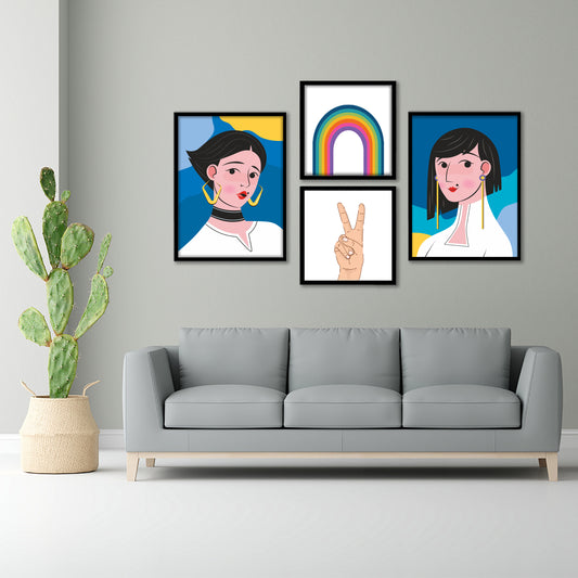Pop Art Portrait Wall Frame Set