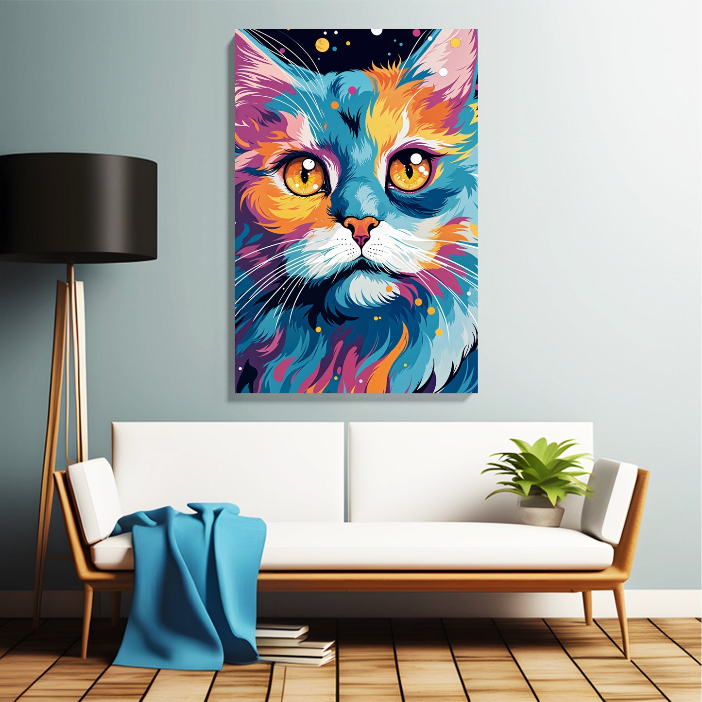 Colorful Cat Pop Art Canvas