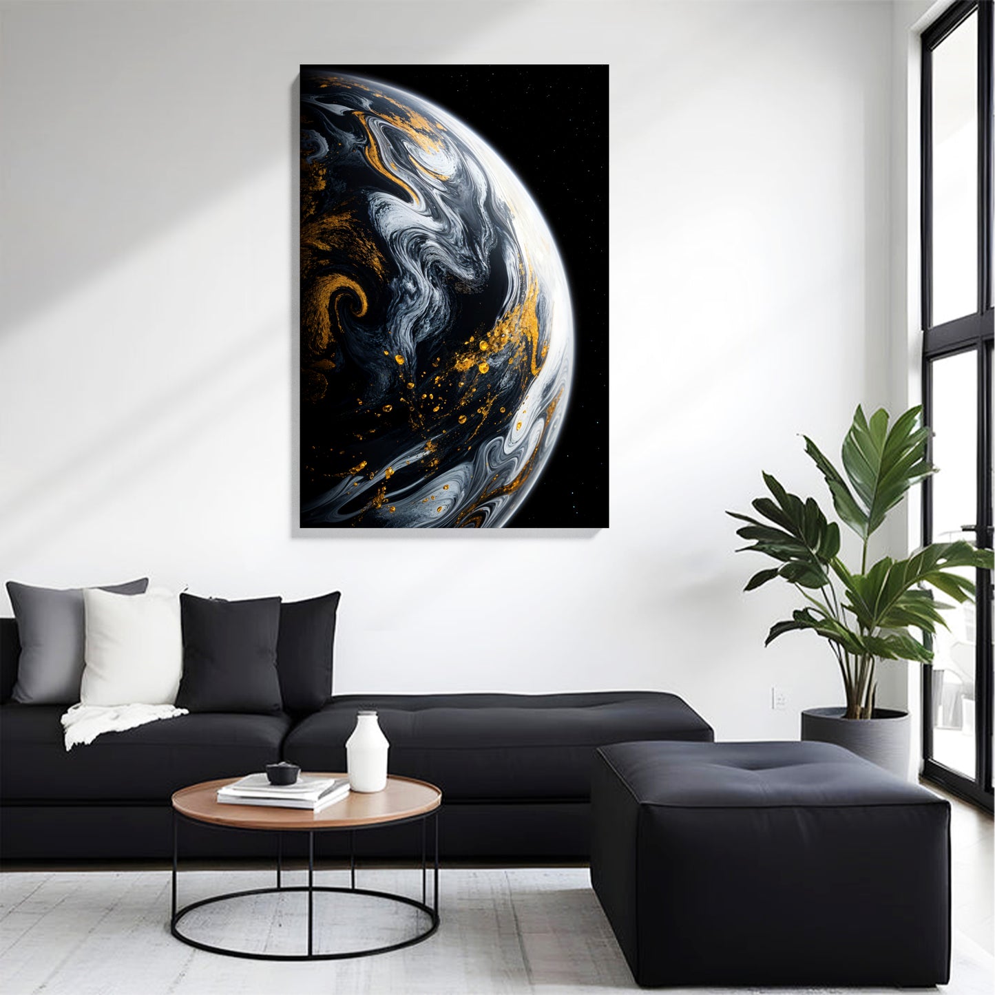Marble Planet Art Canvas