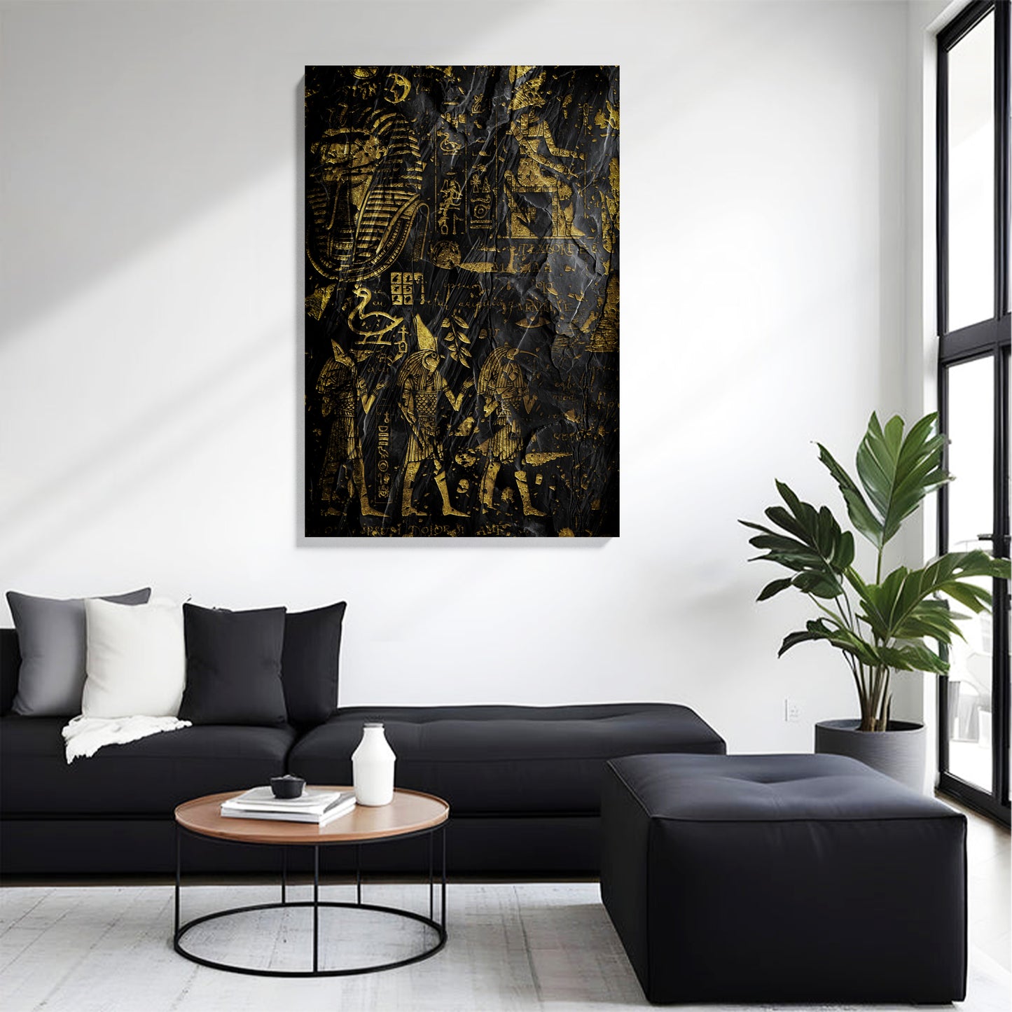 Golden Egyptian Hieroglyphs Canvas