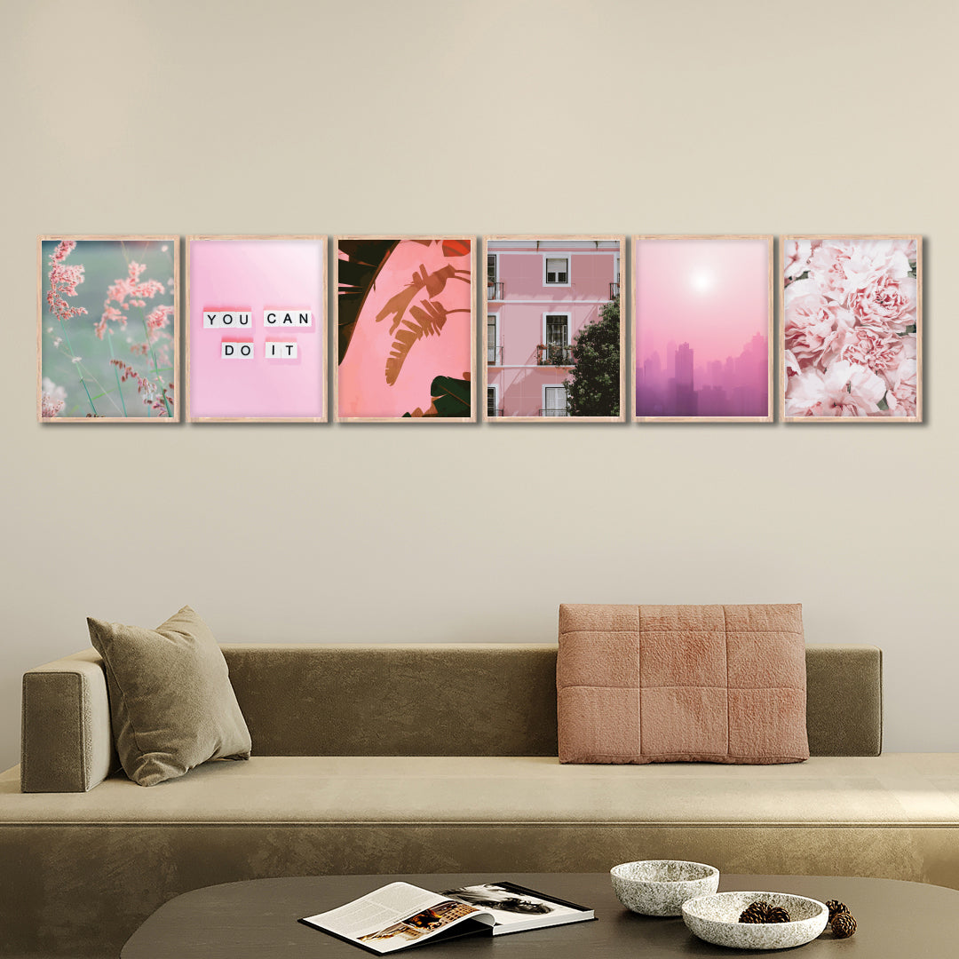 Pink Aesthetic Wall Frame Set