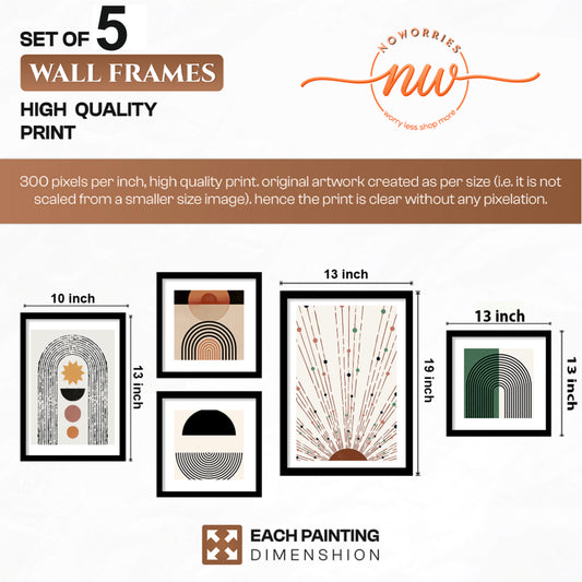 Modern Boho Wall Decor Set of 5