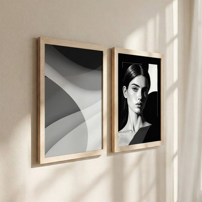 Modern Abstract & Portrait Wall Frame Set of 2