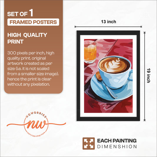 Morning Coffee Art Framed Poster Set of 1
