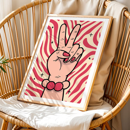 Peace Sign Pop Art Framed Wall Poster