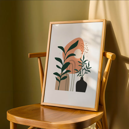 Boho Botanical Vase Wall Frame – Set of 1