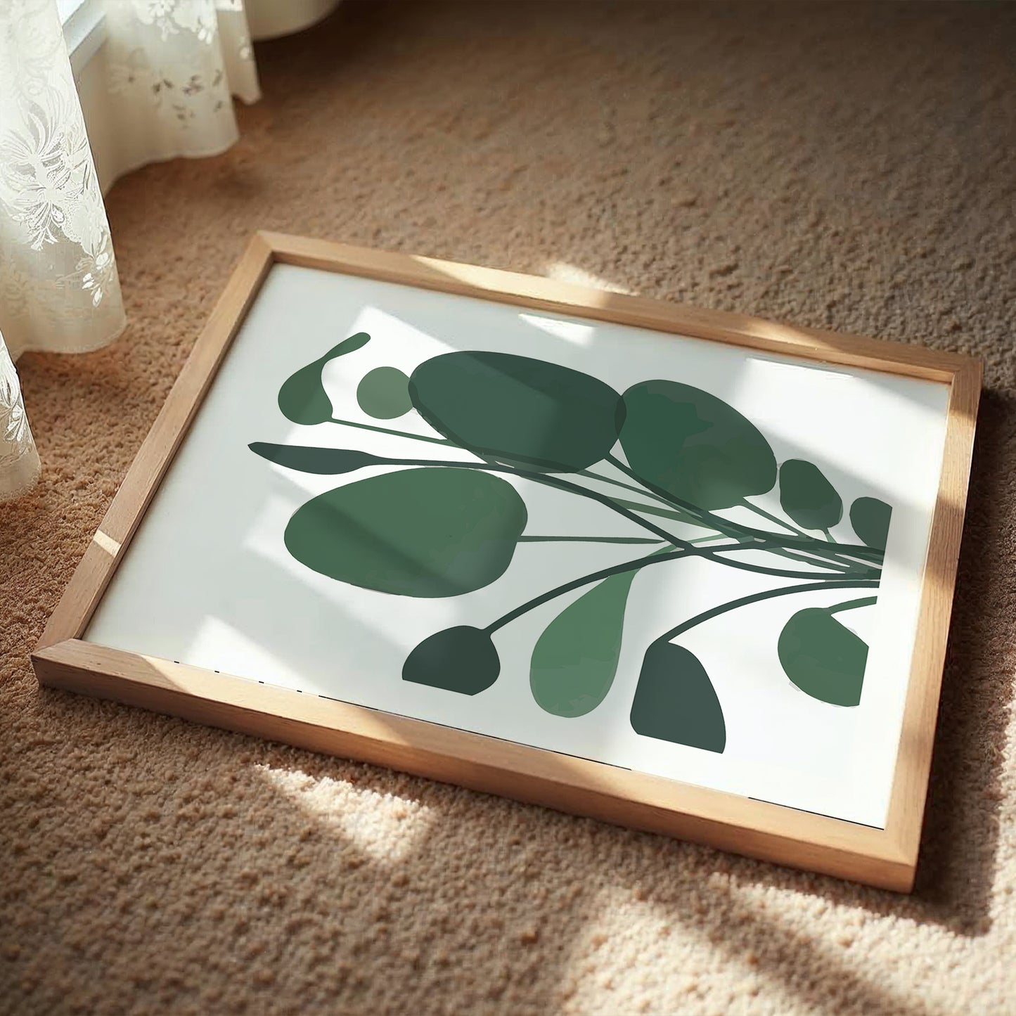 Eucalyptus Branch Minimalist Wall Art – Set of 1