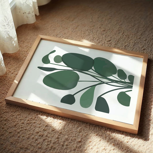 Eucalyptus Branch Minimalist Wall Art – Set of 1