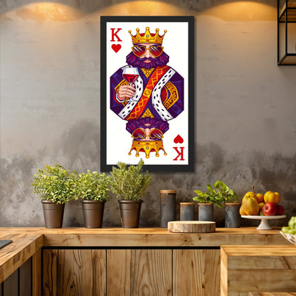King Playing Card Wall Frame Set of 1
