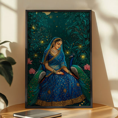 Royal Peacock Princess Wall Frame