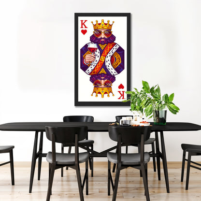 King Playing Card Wall Frame Set of 1