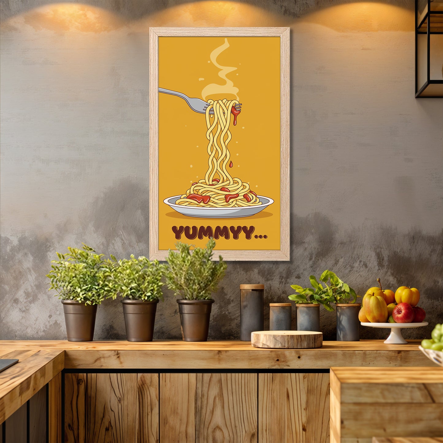 Yummy Noodles Food Art Wall Frame Set of 1