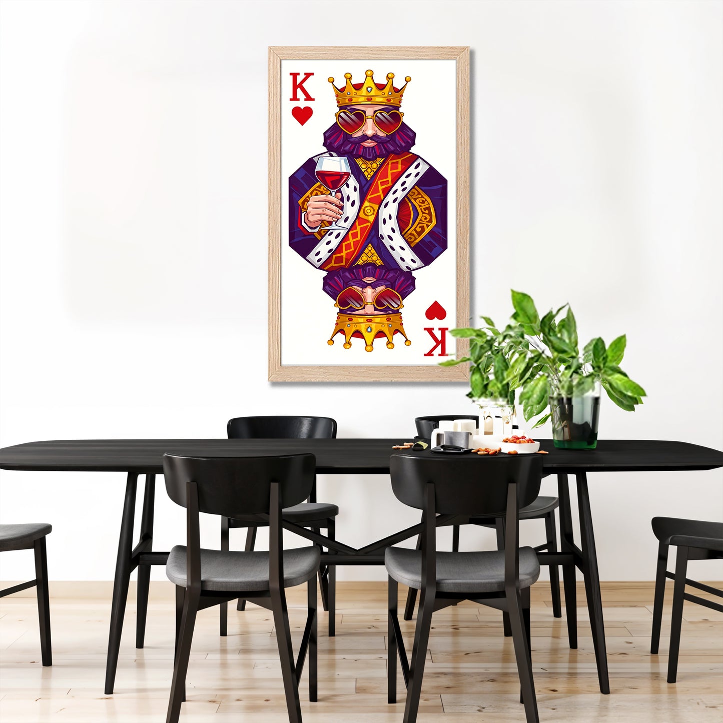 King Playing Card Wall Frame Set of 1