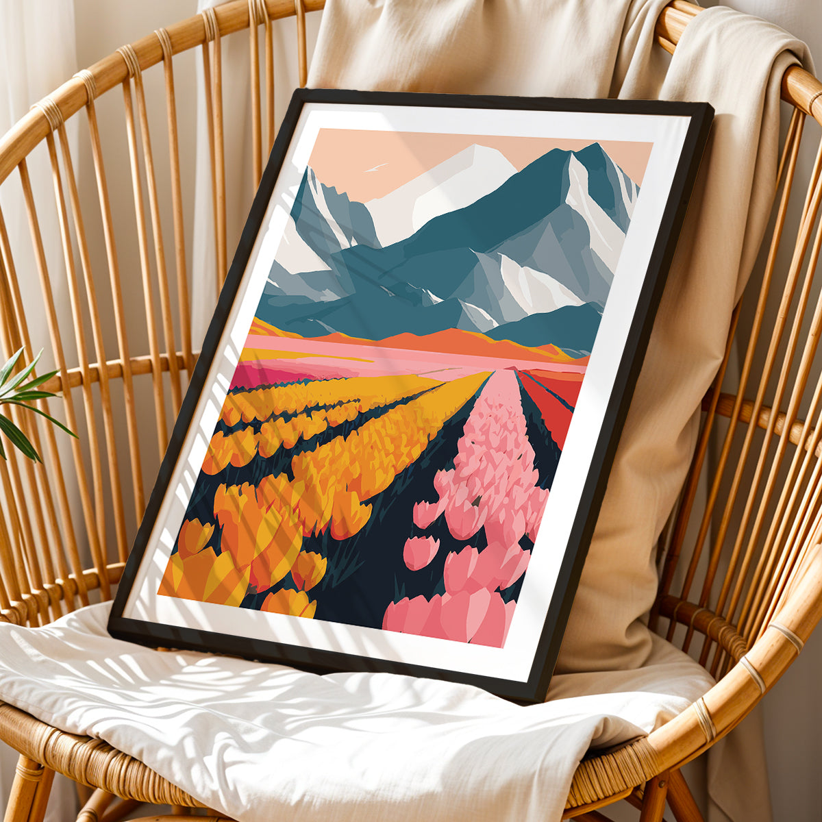 Blooming Valley Landscape Wall Frame – Set of 1