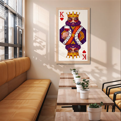 King Playing Card Wall Frame Set of 1