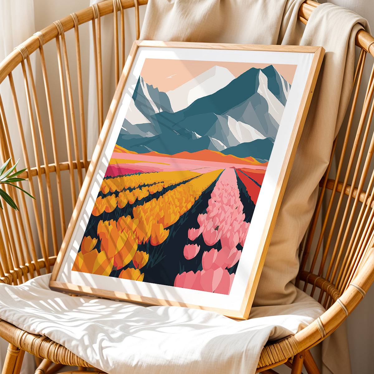 Blooming Valley Landscape Wall Frame – Set of 1