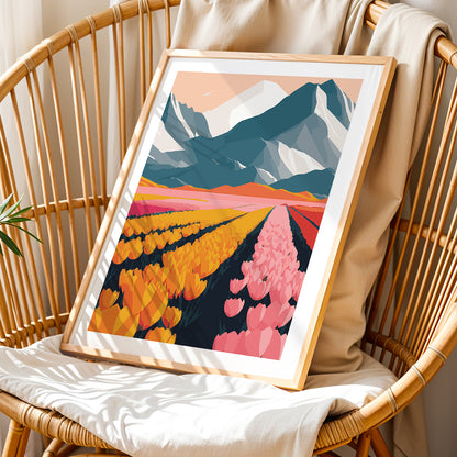 Blooming Valley Landscape Wall Frame – Set of 1