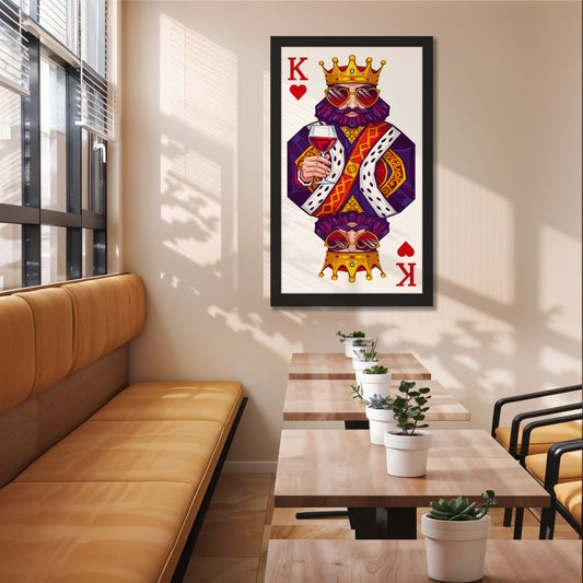 King Playing Card Wall Frame Set of 1