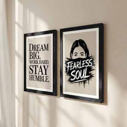 Fearless Soul Motivational Wall Art Set of 2
