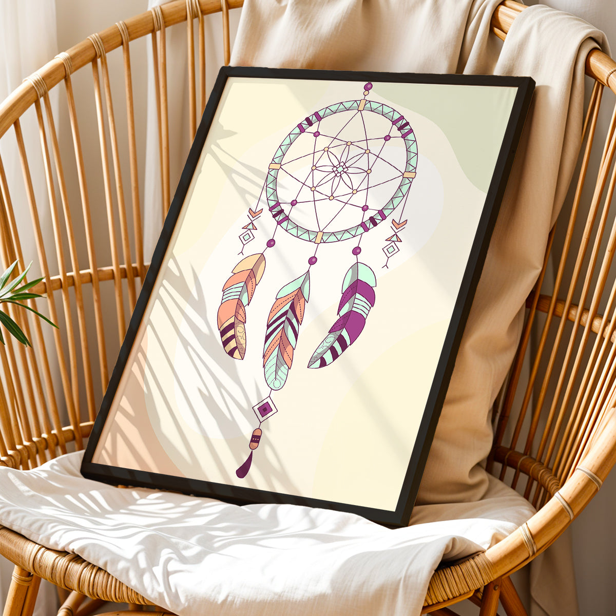 Boho Dreamcatcher Minimalist Framed Poster