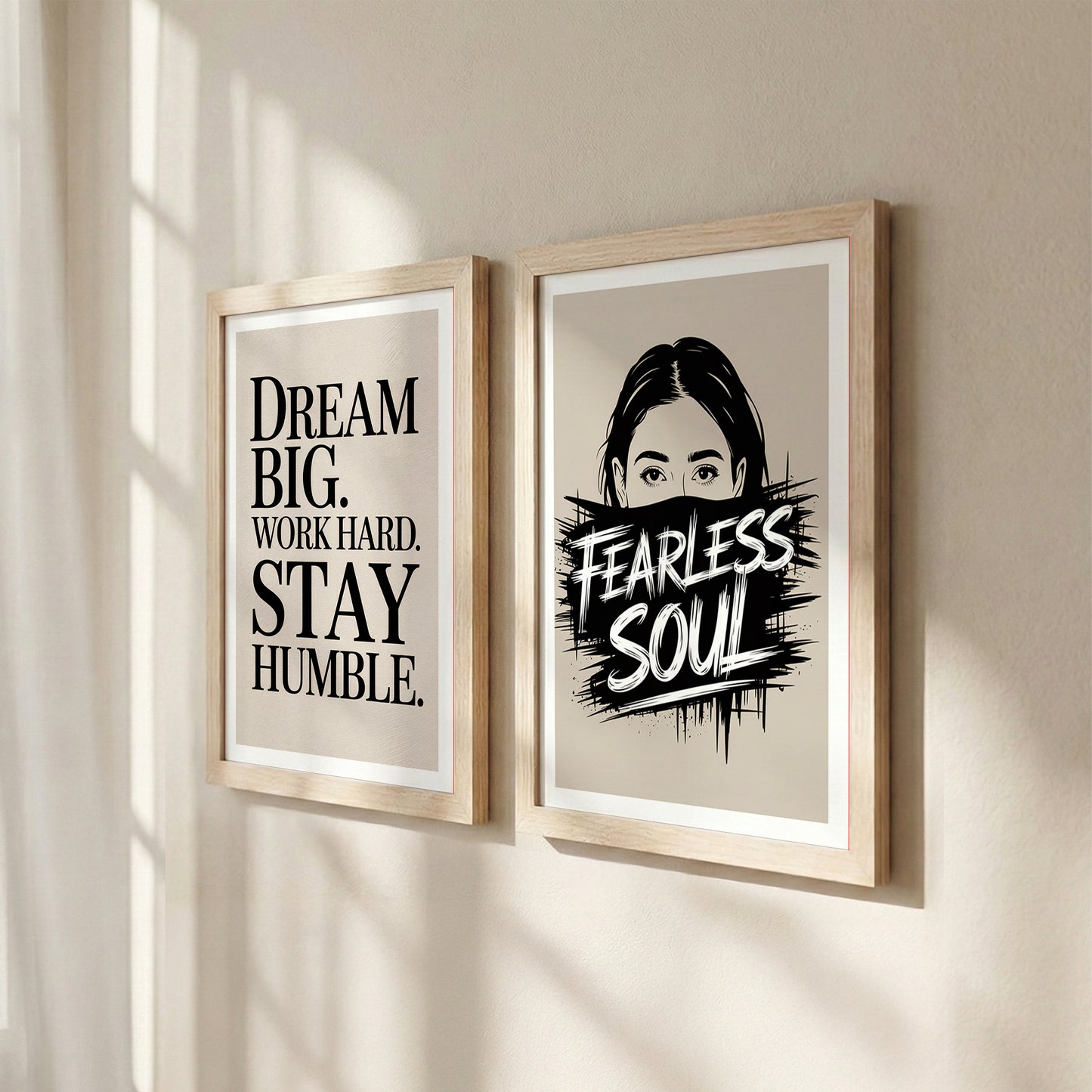 Fearless Soul Motivational Wall Art Set of 2