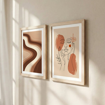 Terracotta Abstract Framed Set