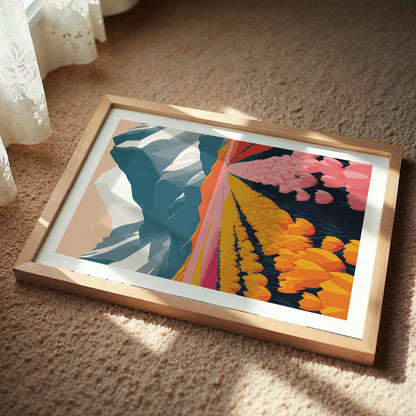 Blooming Valley Landscape Wall Frame – Set of 1