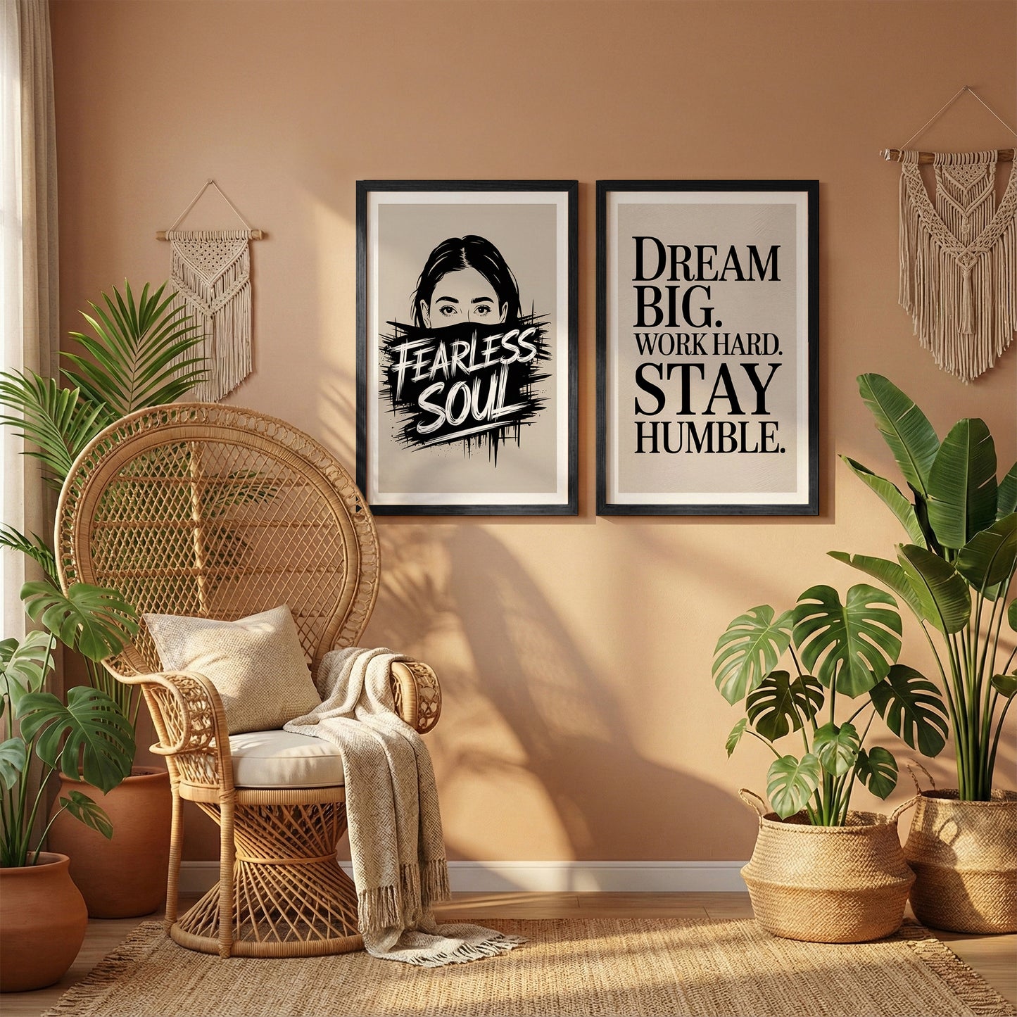 Fearless Soul Motivational Wall Art Set of 2