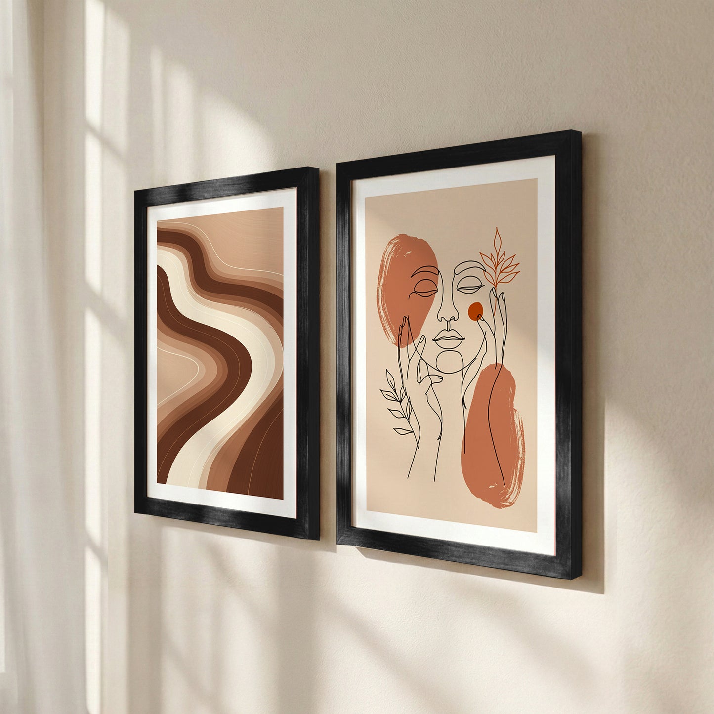 Terracotta Abstract Framed Set