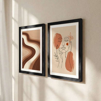 Terracotta Abstract Framed Set