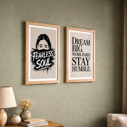 Fearless Soul Motivational Wall Art Set of 2