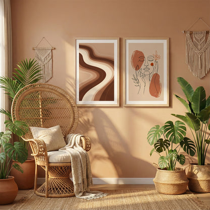 Terracotta Abstract Framed Set