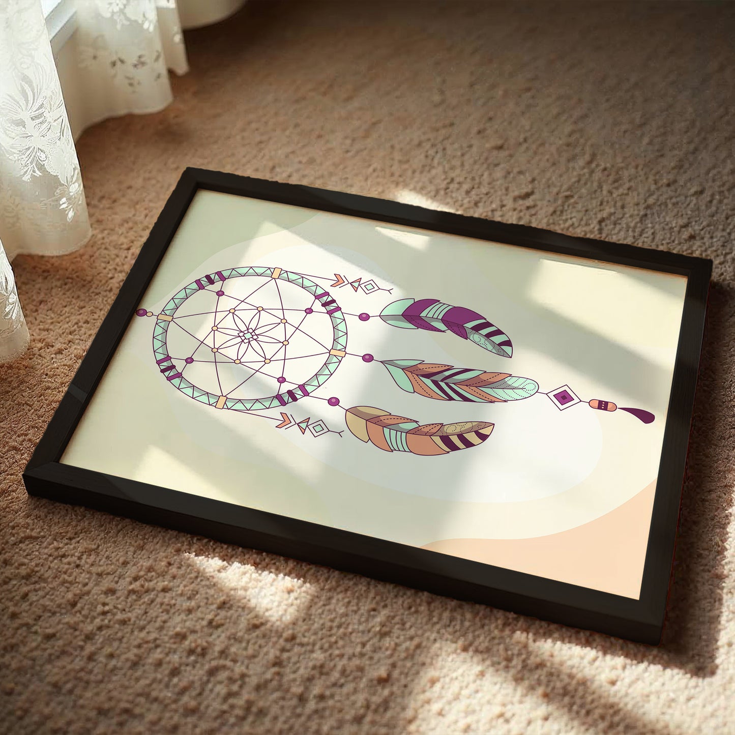 Boho Dreamcatcher Minimalist Framed Poster