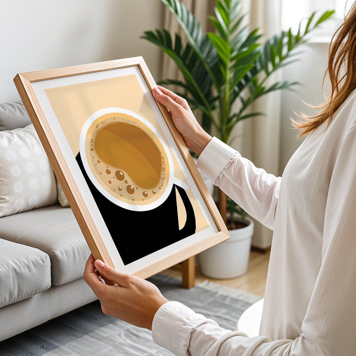 Minimalist Coffee Cup Wall Art Frame