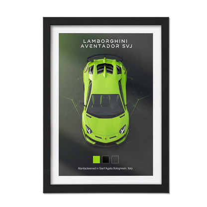 Aventador SVJ Top View Wall Frame