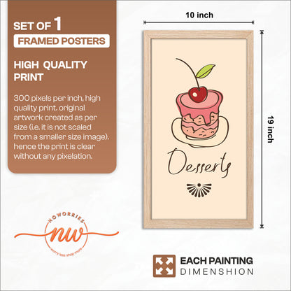 Dessert Illustration Wall Frame Set of 1