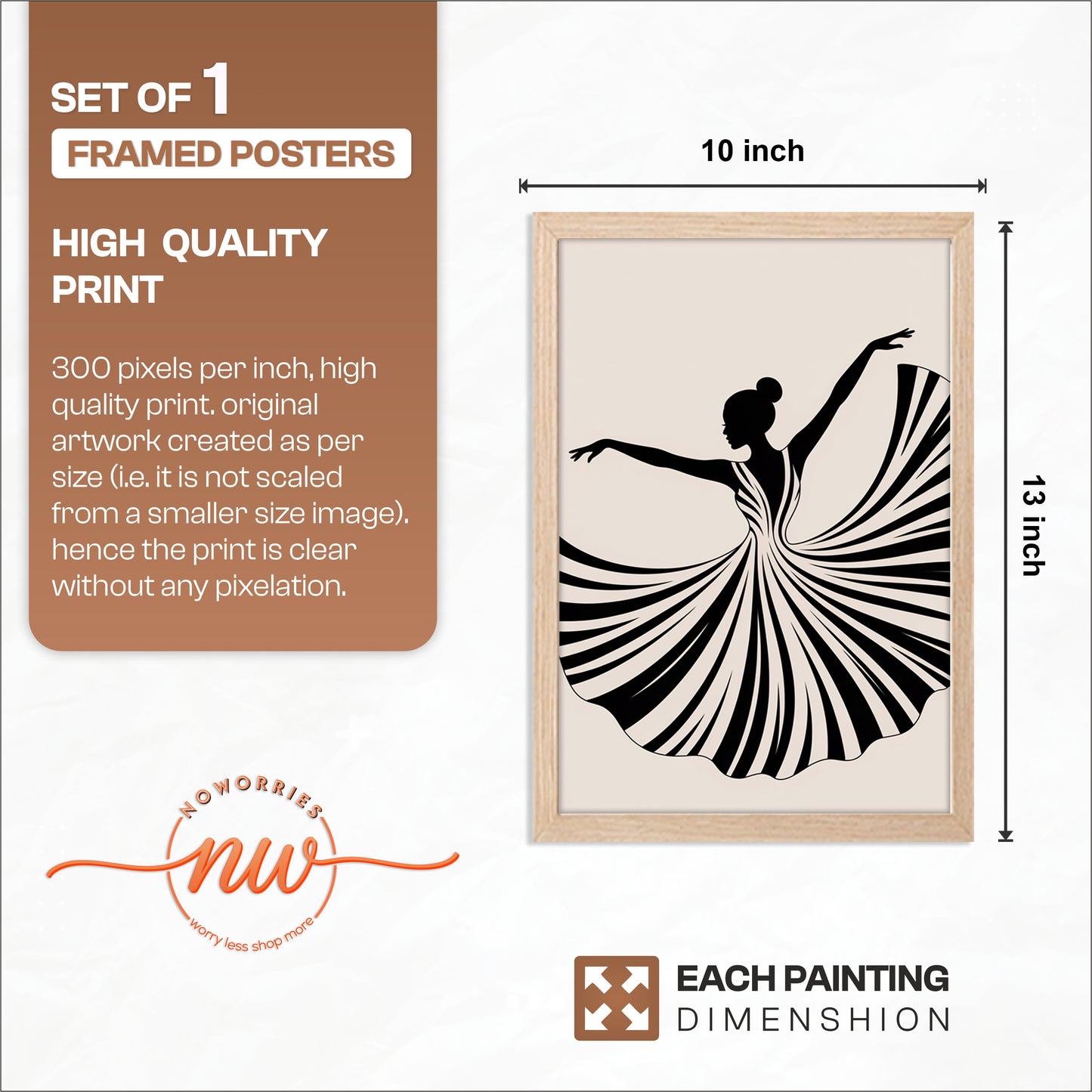 Elegant Ballet Silhouette Framed Wall Art Print