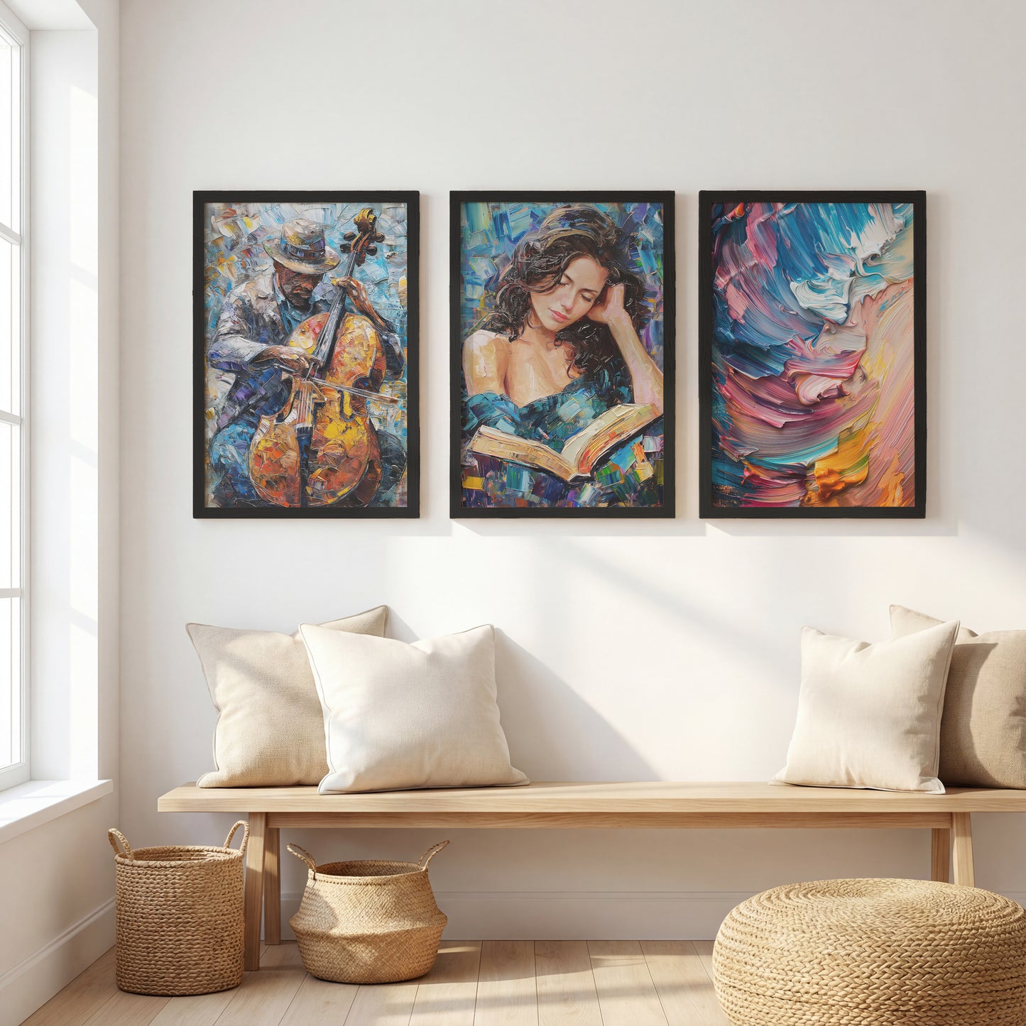 Vibrant Expressionist Wall Art Set of 3