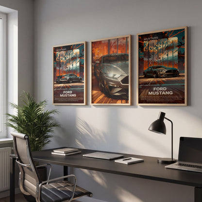 Ford Mustang Wall Art Set of 3