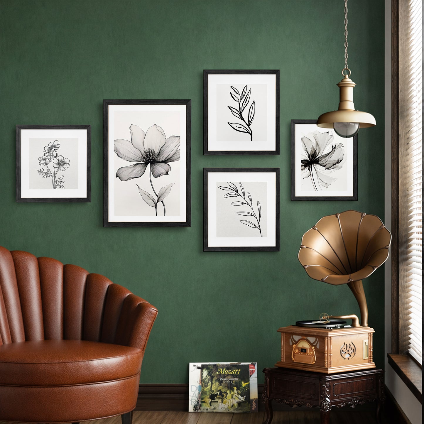 Elegant Floral Wall Set of 5