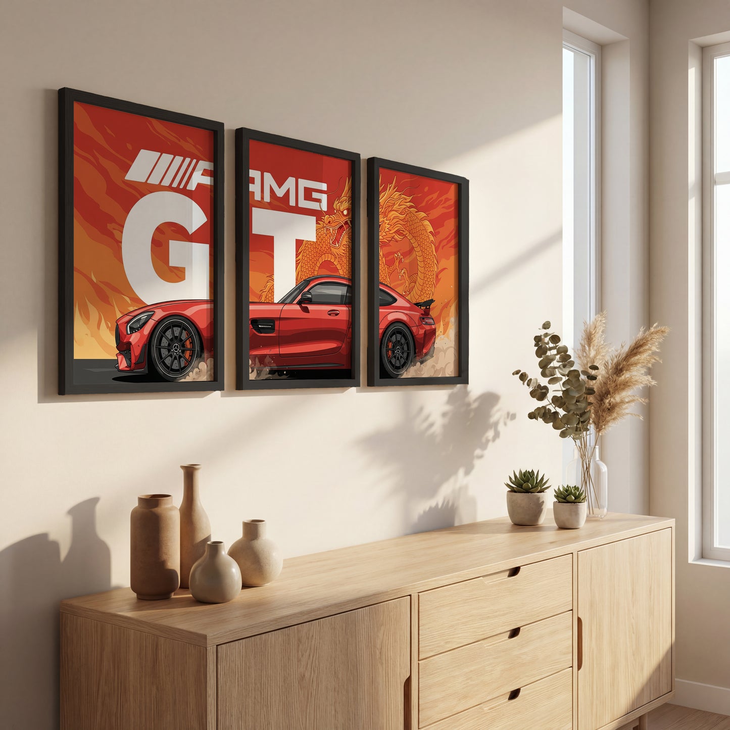 AMG GT Dragon Wall Frame Set of 3