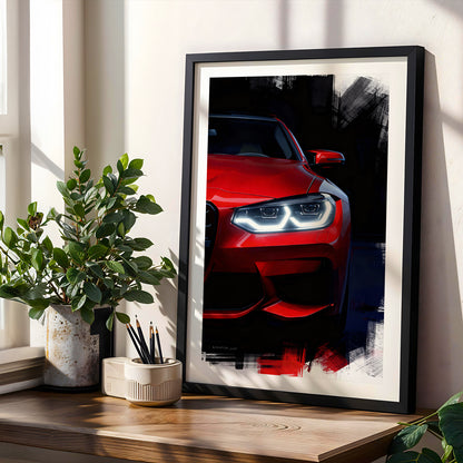 Neon Drift Car Wall Frame Set