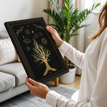 Cosmic Tree of Life Celestial Wall Art