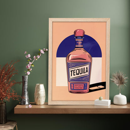 Tequila Bottle Art Wall Frame