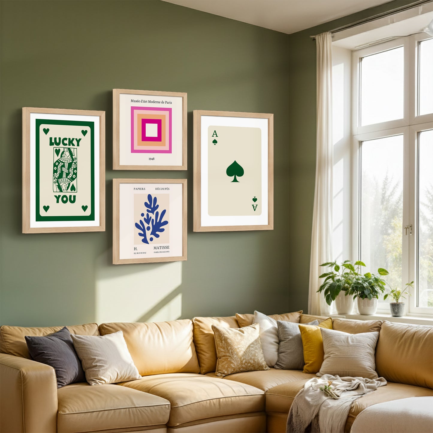 Lucky Card Wall Decor Set of 4