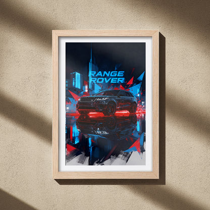 Range Rover Neon Night Wall Frame