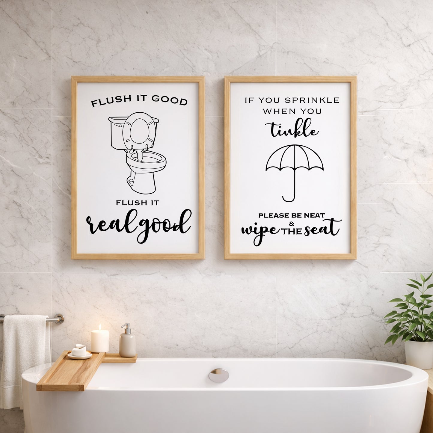 Flush It Good Bathroom Wall Decor Set of 2